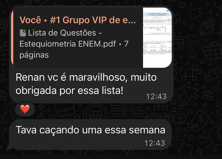 Print: Renan vc é maravilhoso, muito obrigada por essa lista! Tava caçando uma essa semana
